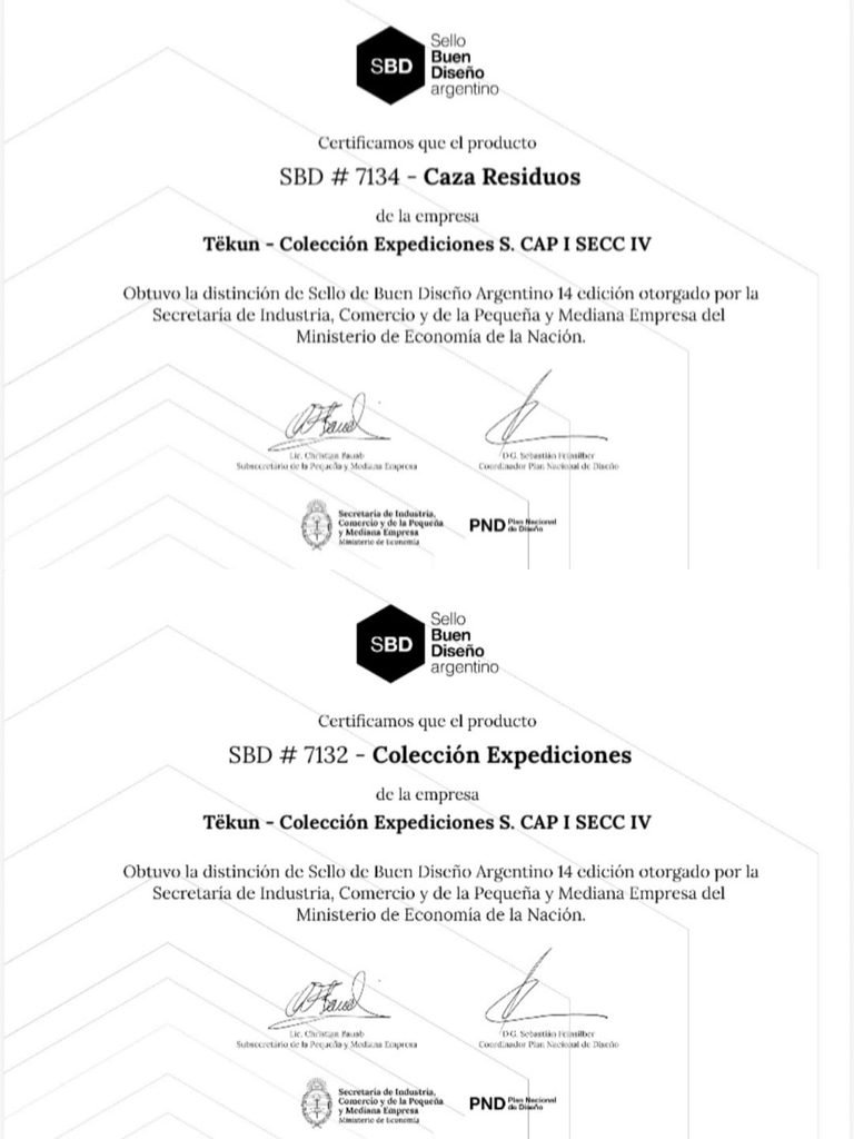 Sello Buen Diseño Argentino - Certificados